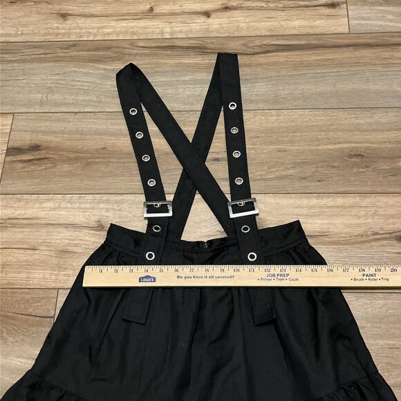 Cosmic Aura Black Tiered Suspender Skirt SZ Small Midi Hot Topic Gothic - Picture 4 of 10